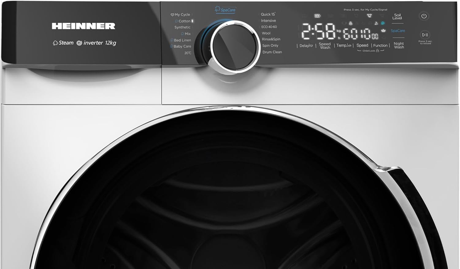 HWM-M1214IVKA+++ – 12 kg Frontlader-Waschmaschine, Inverter-Motor, 1400 U/min, Energieklasse A, LED-Display, 5 Jahre Garantie (Weiß, 12 KG)