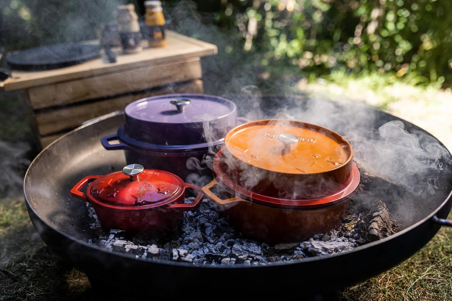 Grillfürst Feuerschale Ø 120 cm aus Stahl - Feuerschale für den Garten oder die Terrasse, massiv, langlebig und hitzebeständig, für Lagerfeuer oder als Kochstelle, Durchmesser 120 cm