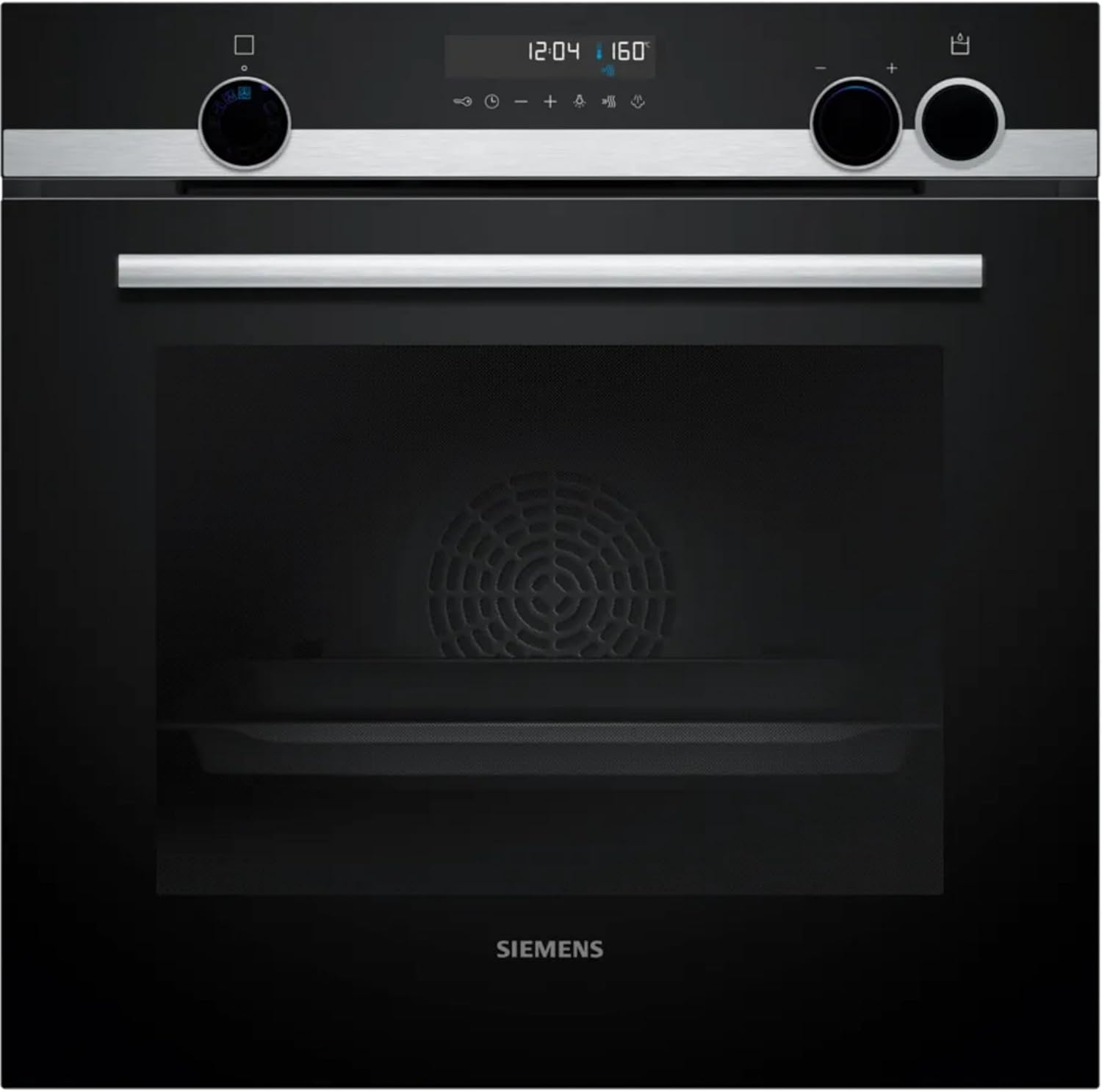 Siemens HR578GFS7F, iQ500 Smarter Einbau-Backofen mit Dampfunterstützung, 60 x 60 cm, Pyrolyse Selbstreinigung, Air Fry, Backautomatik, 3D Heißluft, Inklusive Bratenthermometer und Teleskopauszug