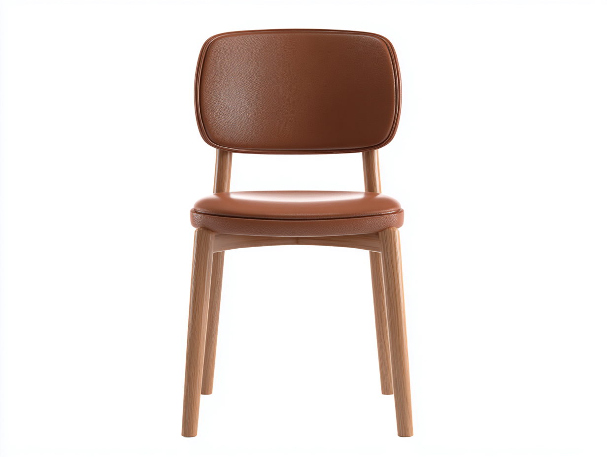 Esszimmerstühle-Leder-Holz-49x56x81 cm-Braun-Skandinavisches Design