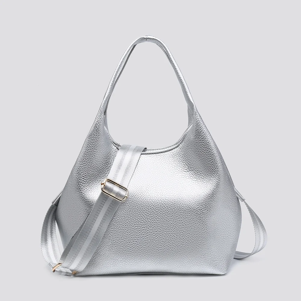 Joy Classic Tote Shopper Bag | Silver