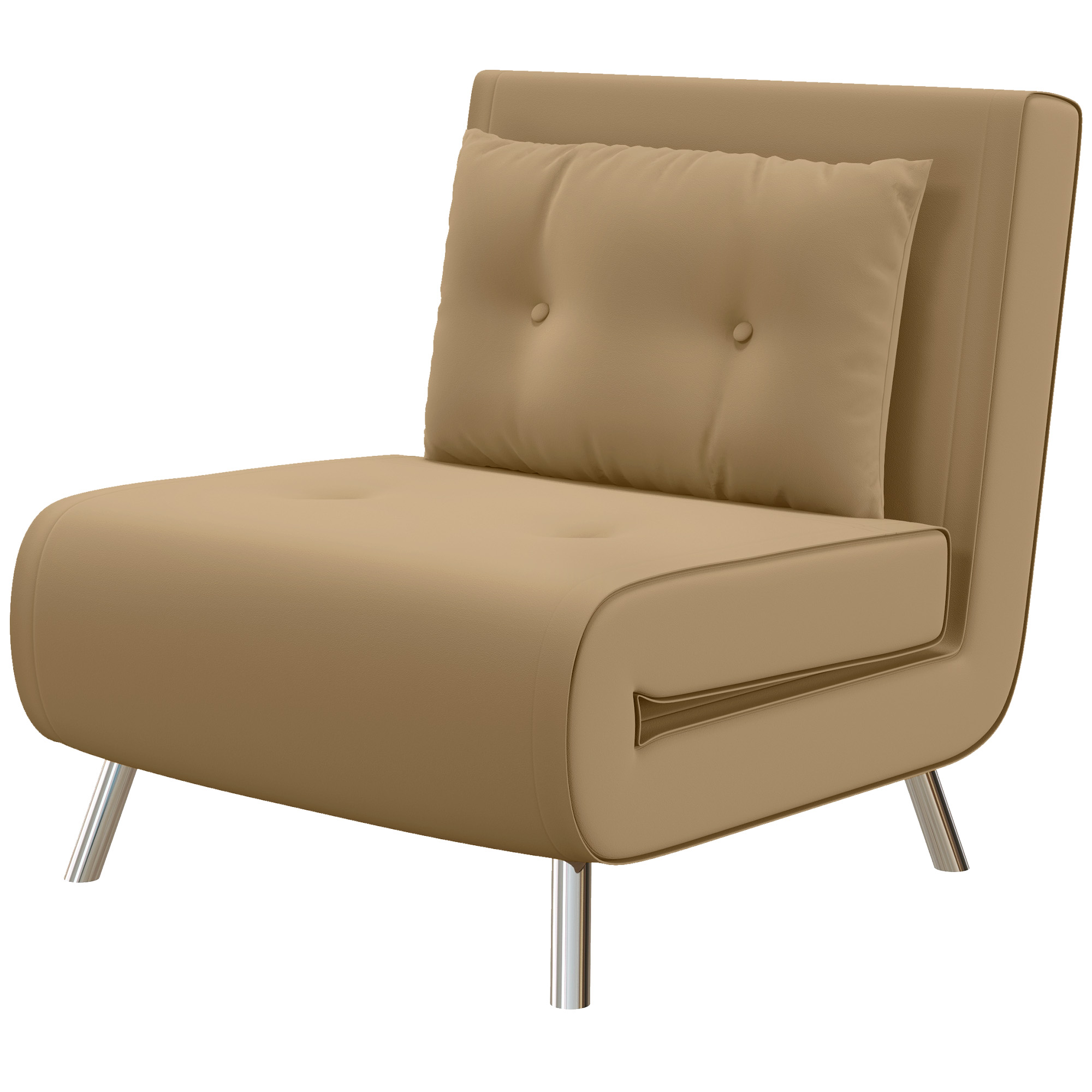 Ligstoel Stoel met Ligfunctie Slaapstoel, Knoopsgatensteek, Linnenlook, 77 cm x 88 cm x 83 cm, Bruin