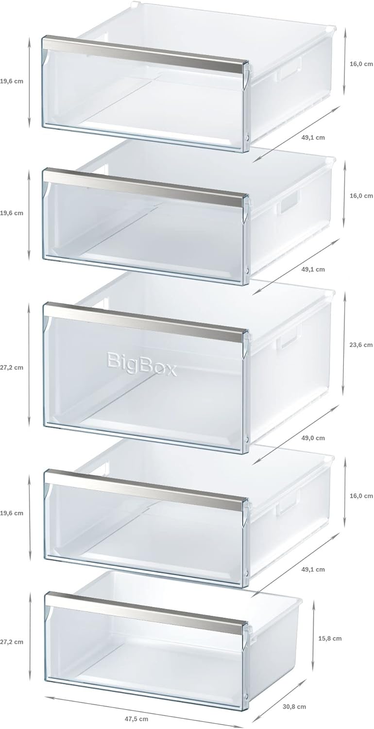 Siemens GS54NAWCV iQ500 Gefrierschrank, 176 x 70 cm, 327 L, noFrost nie wieder abtauen, bigBox Platz für großes Gefriergut, varioZone flexible Glas-und Schubladen, Weiß