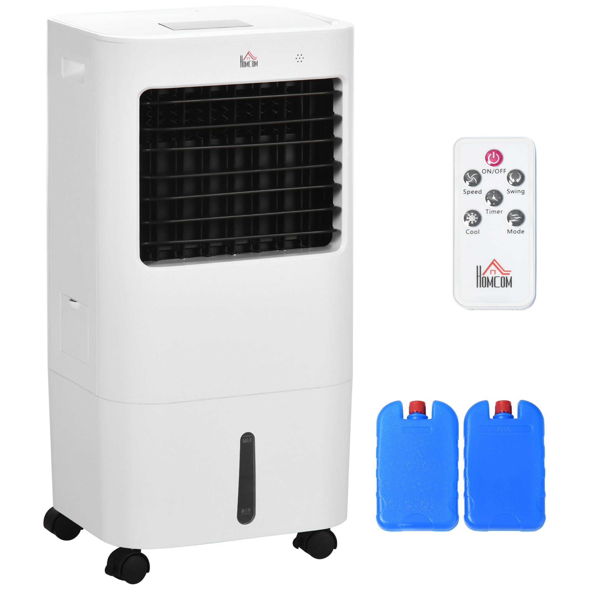 Airconditioner, Luchtkoeler, 3 Modi, Timerfunctie, Verrijdbaar, Kunststof, Wit