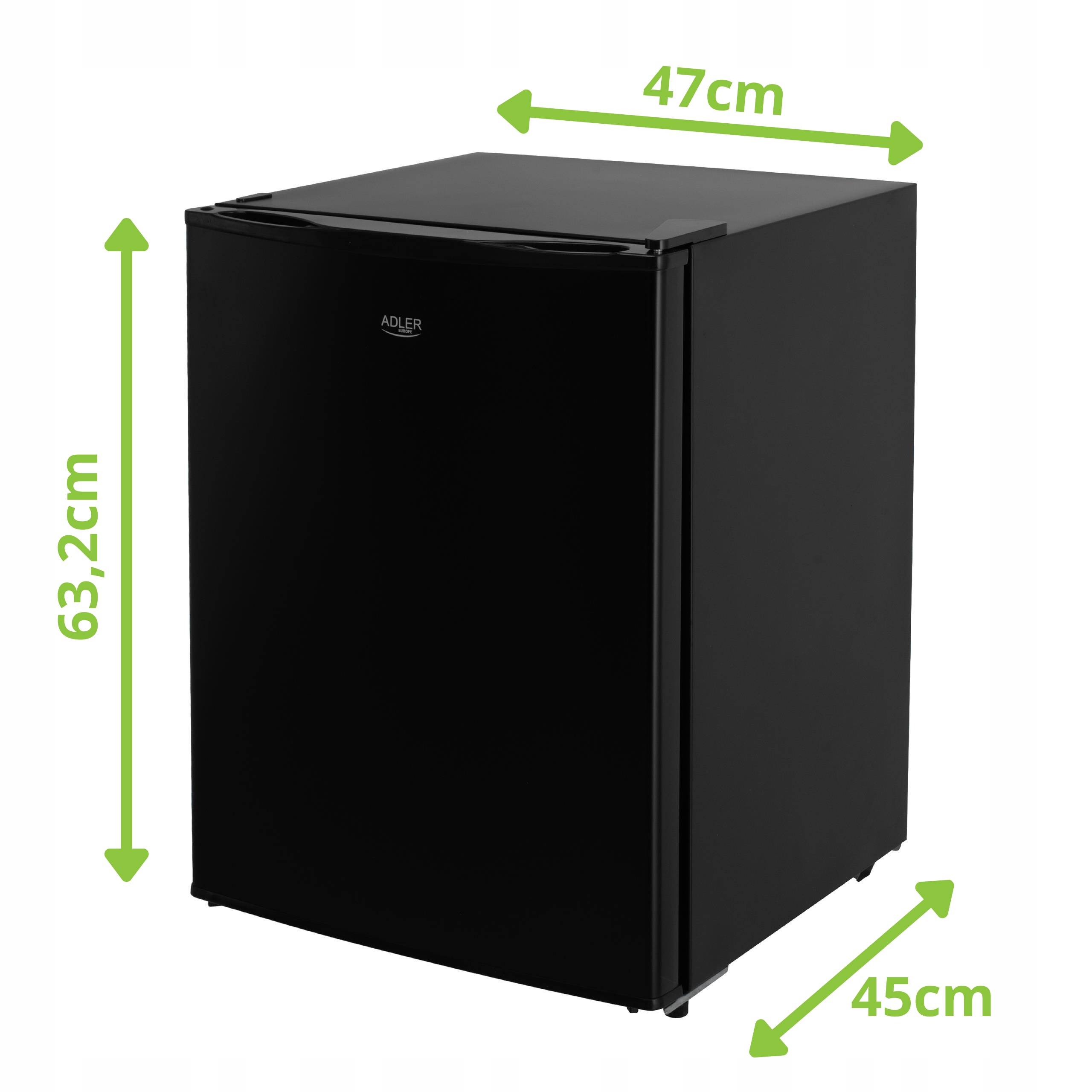 Lodówka podblatowa Mała chłodziarka 58L 63cm hotelowa biurowa na działkę