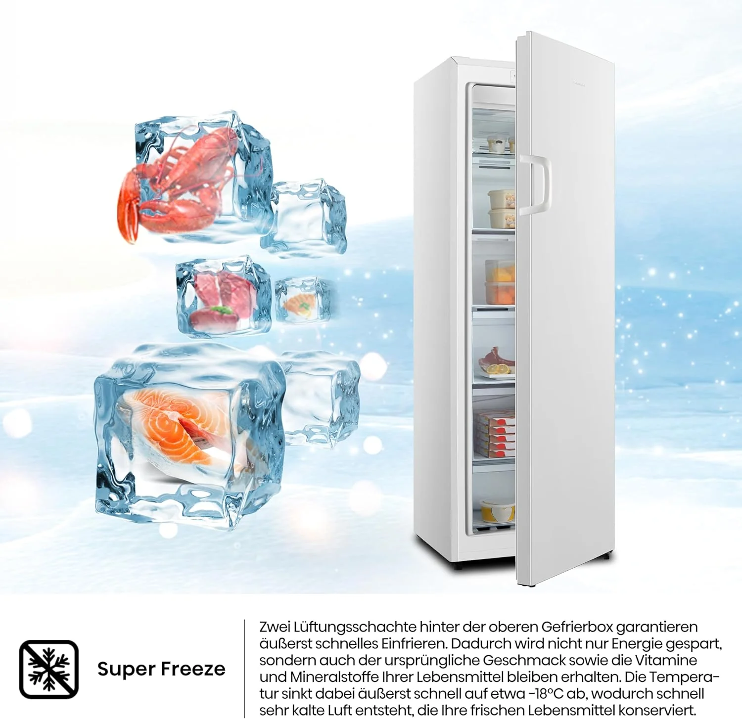 Hisense FV191N4AW2 Vriezer/ TotalNoFrost/ SuperFreeze/ Deuralarm/ Multiflow 360��/ BigBox/ 143,4 cm/ Vriesgedeelte 147 l/ 41 dB/ 205 kWh/Wit