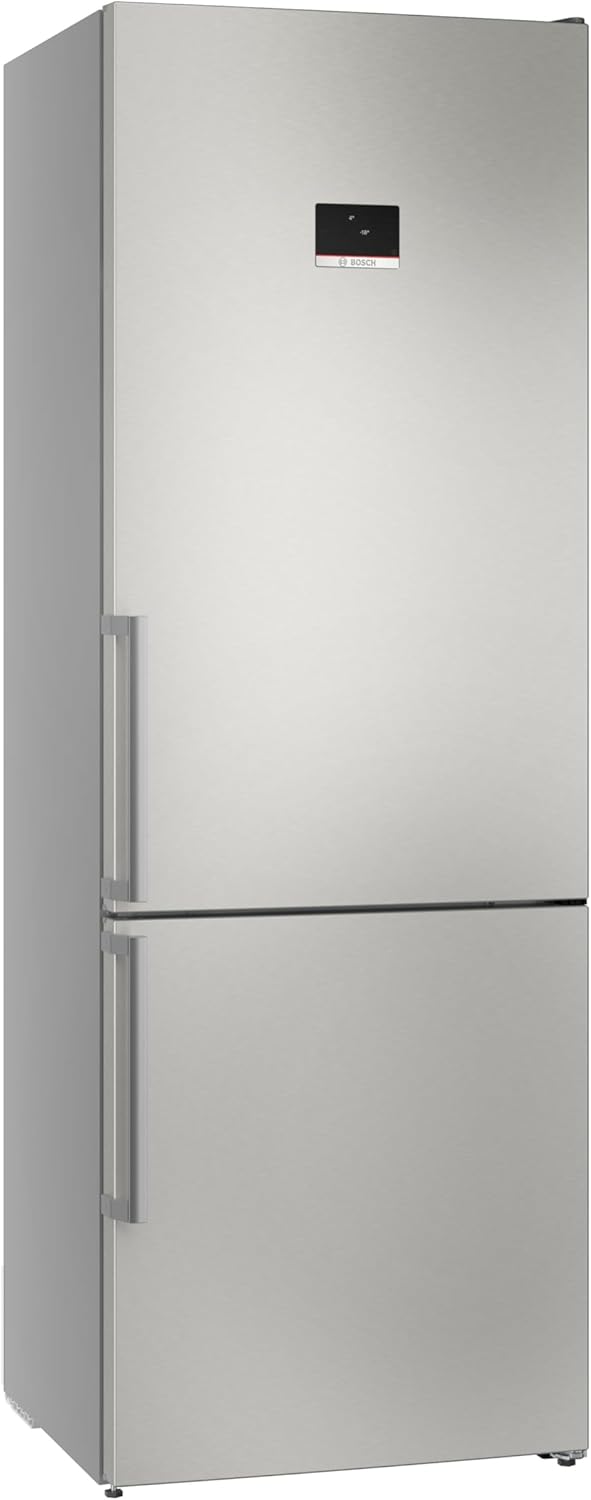 Bosch XXL Kühl-Gefrier-Kombination Serie 6, 203 x 70 cm, 311 L Kühlen und 129 L Gefrieren, NoFrost, VitaFresh XXL, Flex Interior, Ausklappbare Ablagenebene, Perfect Fit, Gebürsteter Stahl, KGN49AIBT