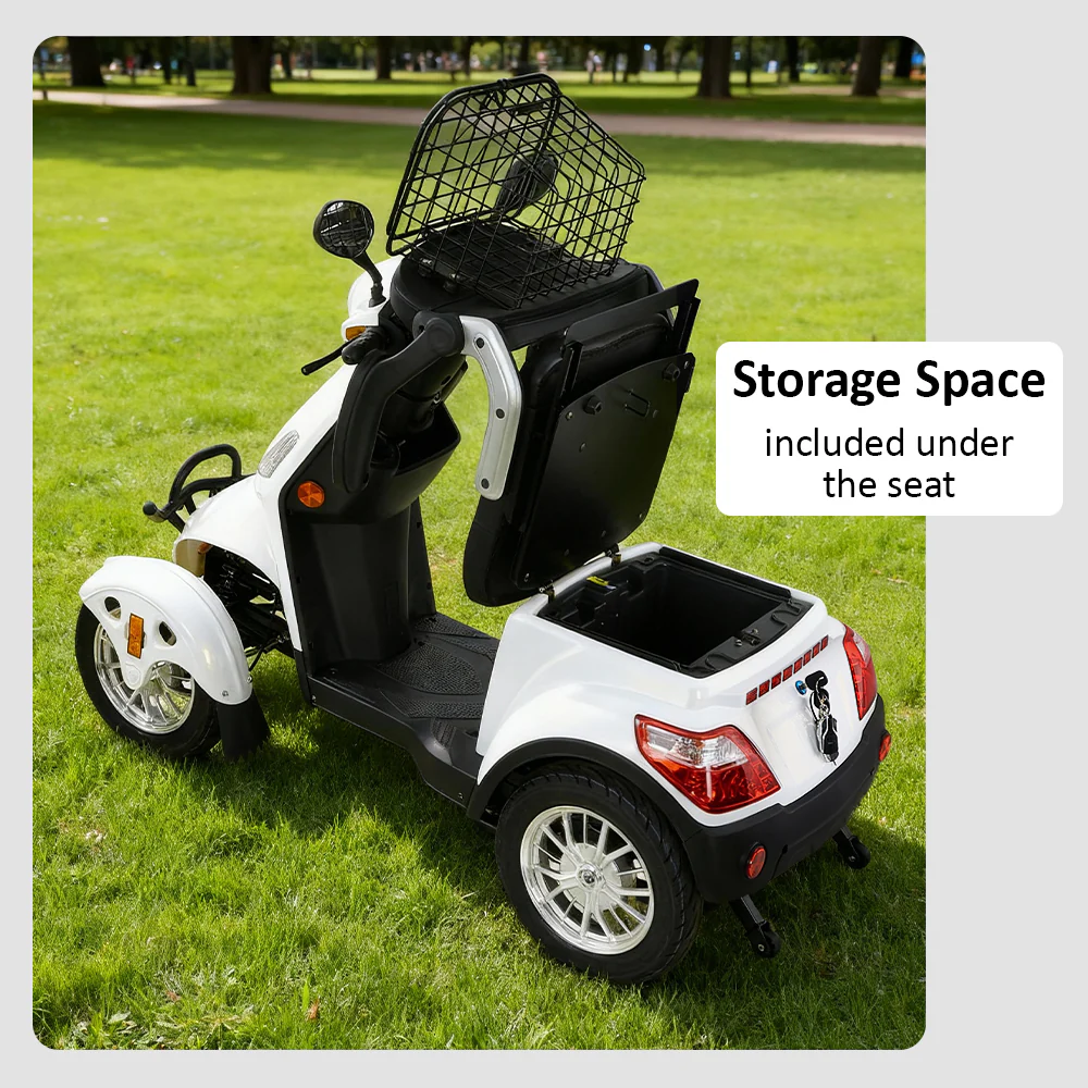4-Wheel Electric Mobility Scooter with 3 Selectable Speed Modes and 500W Motor, 150kg Max Load