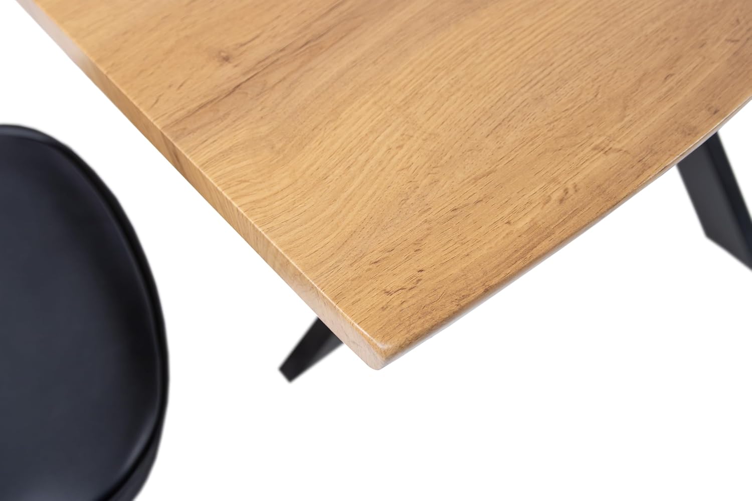 SAM Esstisch Josy | 120 x 80 cm | Holz Wildeiche-Optik | Spider-Gestell Metall schwarz | 40 mm Tischplatte mit Baumkante | Tisch für Esszimmer & Küche