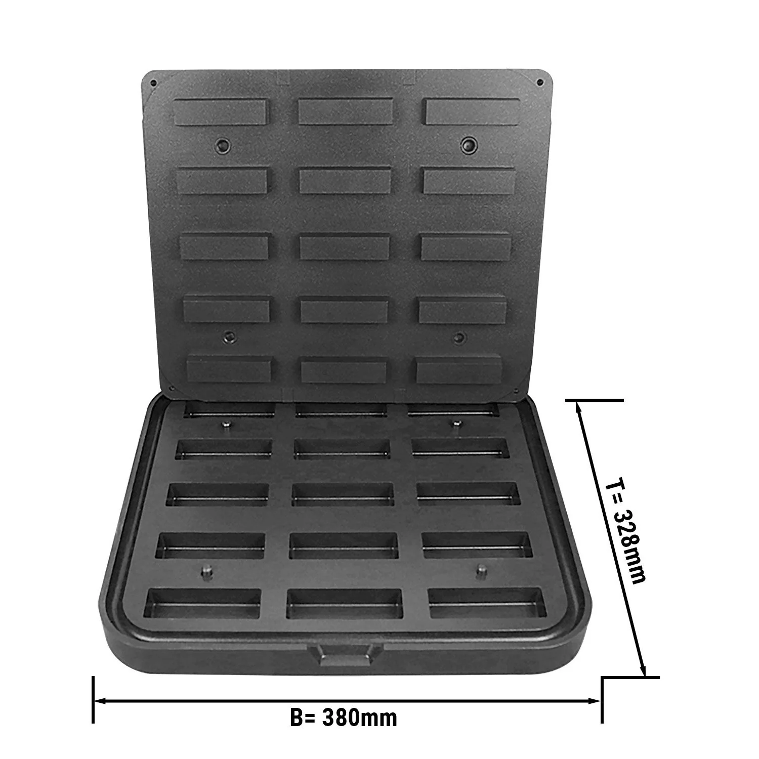 Tartelette-bakeplater for TMNP - rektangul?r form - 90x26 mm - for 15 tartelettes