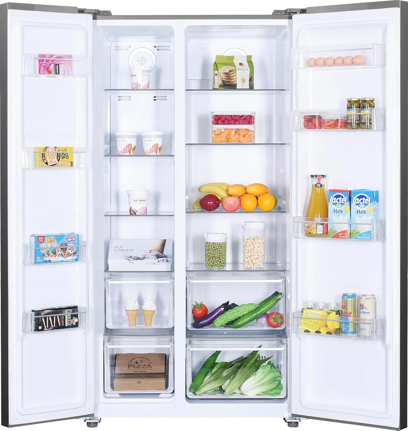 Beko GNO5322WDXPN Side-by-Side, Koelkast, Vriesvak, 532 l totaalvolume, 347 liter koelruimte, 185 liter vriesruimte, multifunctioneel display, NoFrost, waterdispenser, RVS