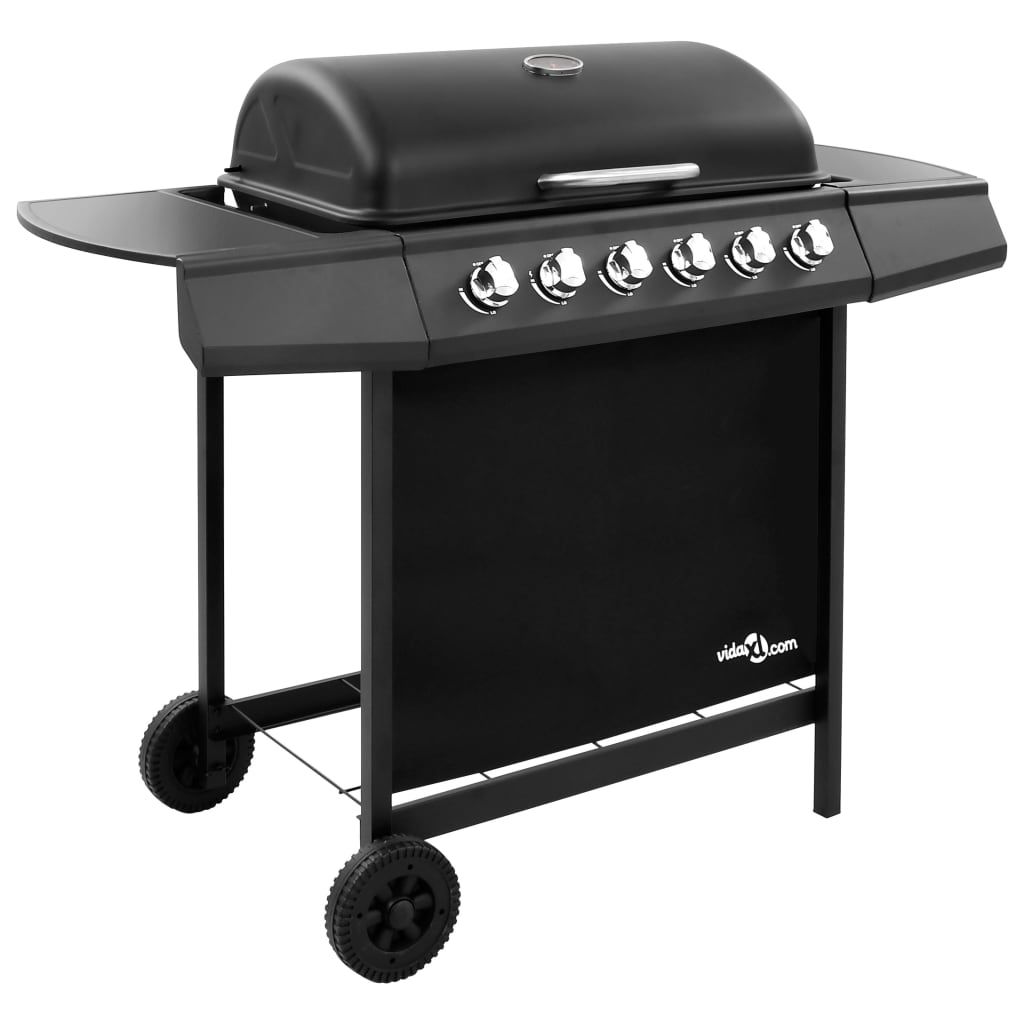 Grill gazowy Vidaxl 6-palnikowy, czarny