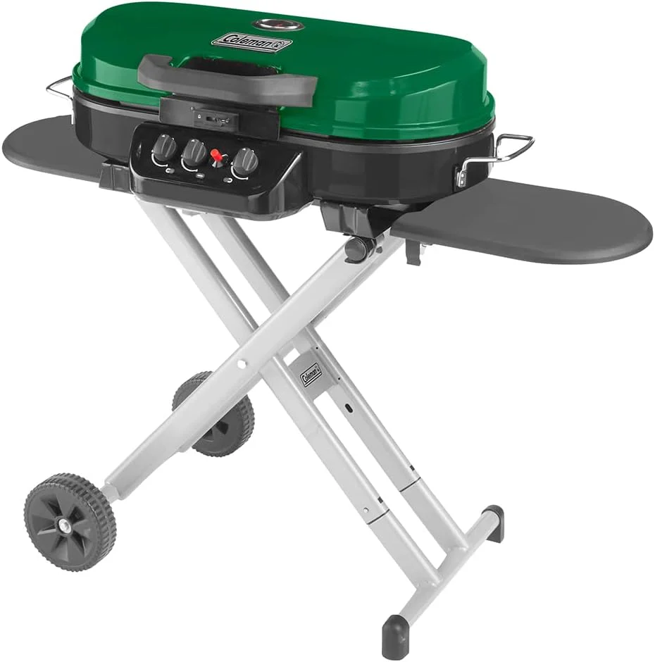 RoadTrip 285 Portable Stand-Up Propane Grill with 3 Adjustable Burners & Instastart Ignition. 20.000 BTUs of Power for Outdoor Cooking. Camping. Tailgating. Grilling. BBQs. & More
