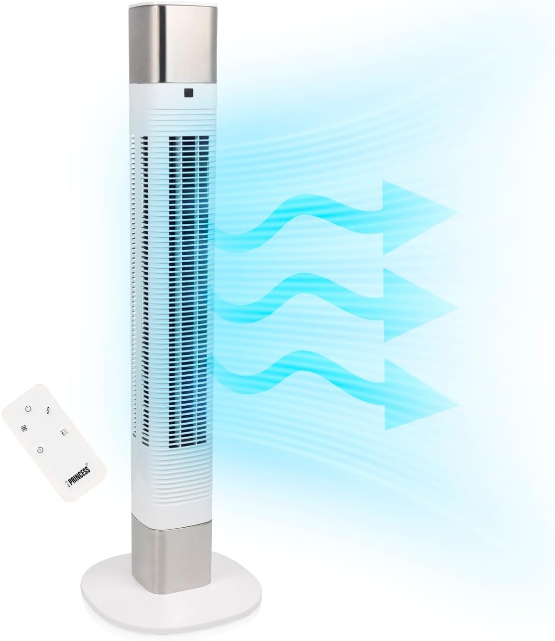 Princess Geräuscharmer Turmventilator - Höhe 103 cm - 3 Modi & 3 Geschwindigkeiten - Oszillation - Steuerbar per App