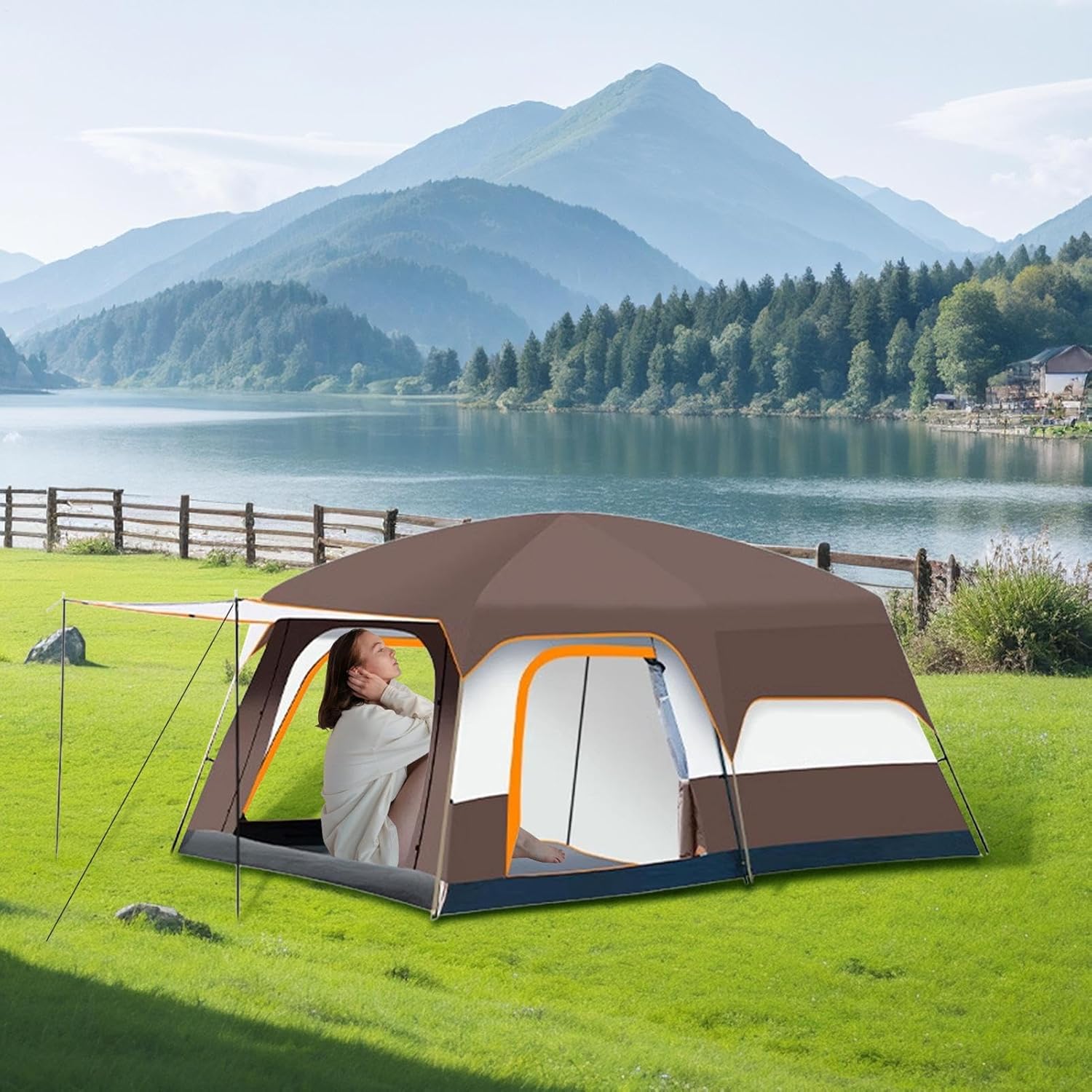 Familienzelt Für Camping, Kabinettzelte für Camping mit separaten Räumen, schützende Außenanordnung für, Wandertouren, Festivals, Garten, Picknick Und Wanderungen
