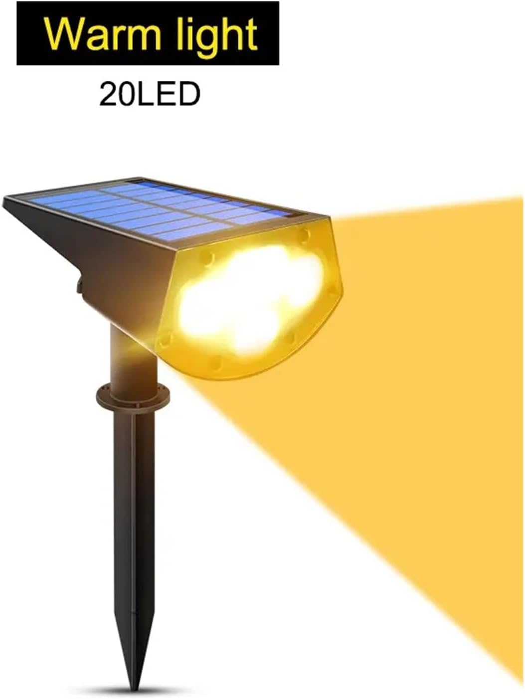 2-in-1-Strahler, wasserdicht, verstellbar, für Außenbereich, Terrasse, Weg, Garten, Auffahrt, hell, energieeffizient, warmweiß, 4 Stück