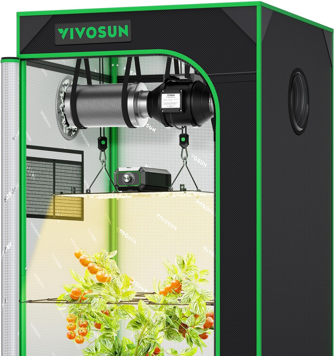 VIVOSUN Grow Tent Kit  2 �� 2ft 1-Plant System  WiFi-Controlled Grow System with Full Spectrum LED Grow Light  Automatic Ventilation  GrowHub Outlet A22 with Temperature and Humidity Sensor