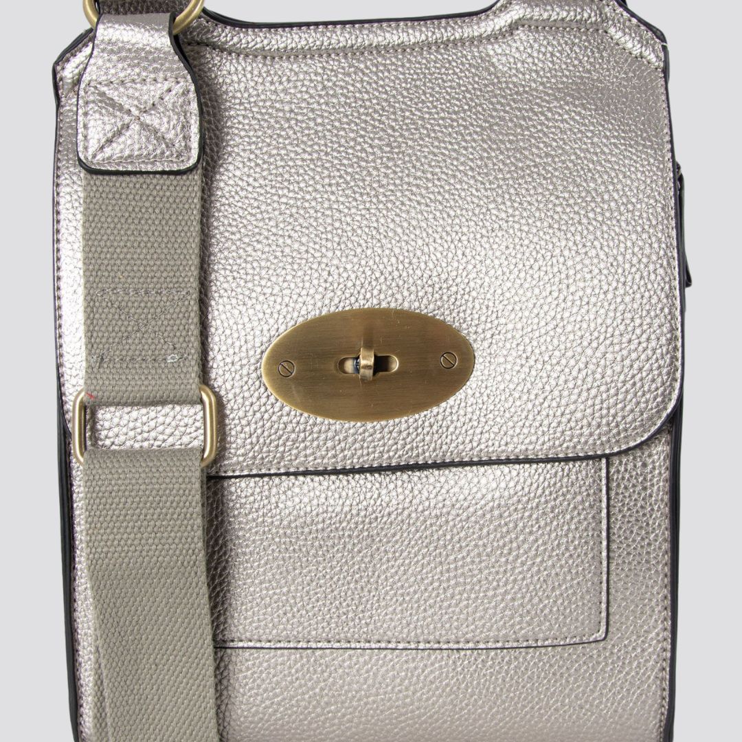 Lily Crossbody Messenger Bag | Pewter