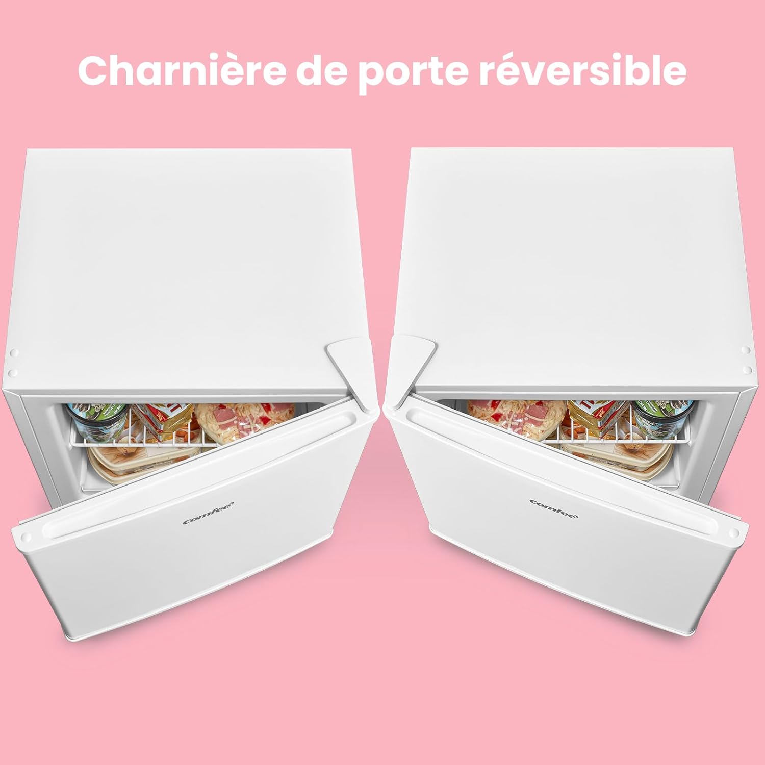 Comfee' RCD93WH2(E) Réfrigérateur à une porte, 93 L, Contrôle de la température, Pose libre sous le comptoir, Silencieux, Blanc