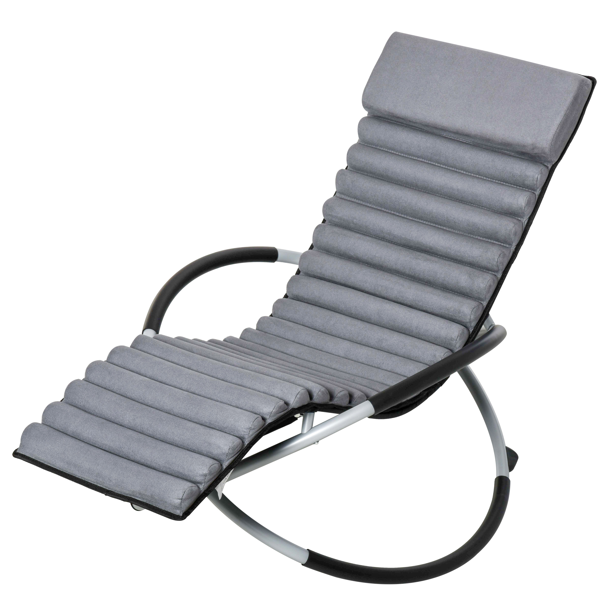 Schommelstoel ergonomische tuinstoel schommelende ligstoel Texteline bolvormig grijs