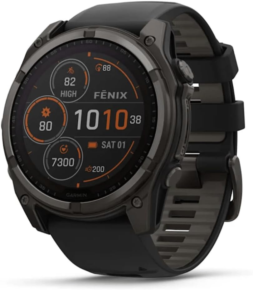 Solar Charging Smartwatch Fenix 8-51 MM | Touchscreen Multiband GPS-Uhr mit bis zu 48 Tagen Akkulaufzeit im Smartwatch-Modus | Eingebaute LED-Taschenlampe, Lautsprecher und Mikrofon