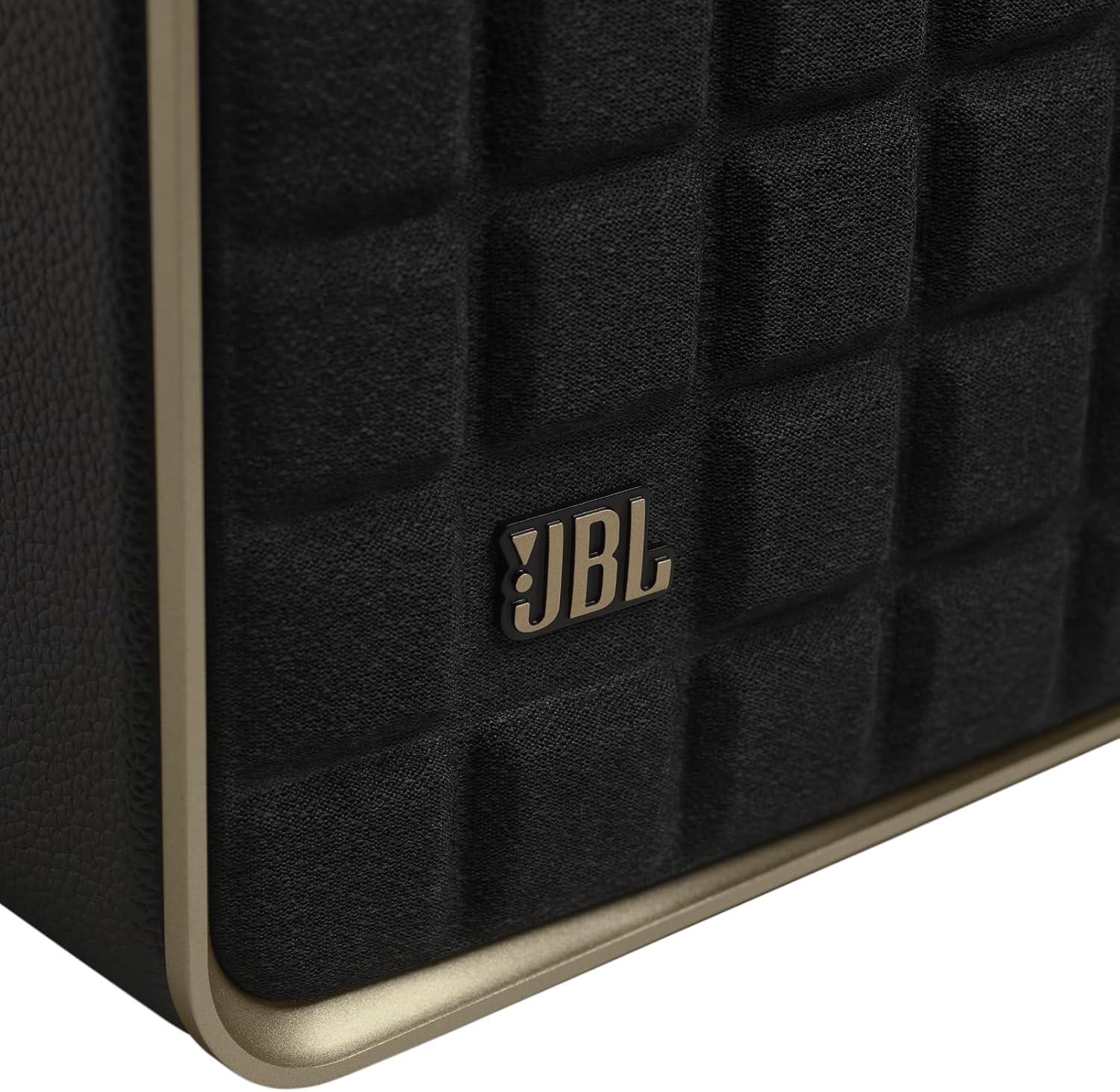 JBL Authentics 200 Smart Home Lautsprecher – 70er Jahre Retro-Design Bluetooth Box – Mit Quadrex Grill, Google Assistant, Alexa, AirPlay und JBL One App – Schwarz