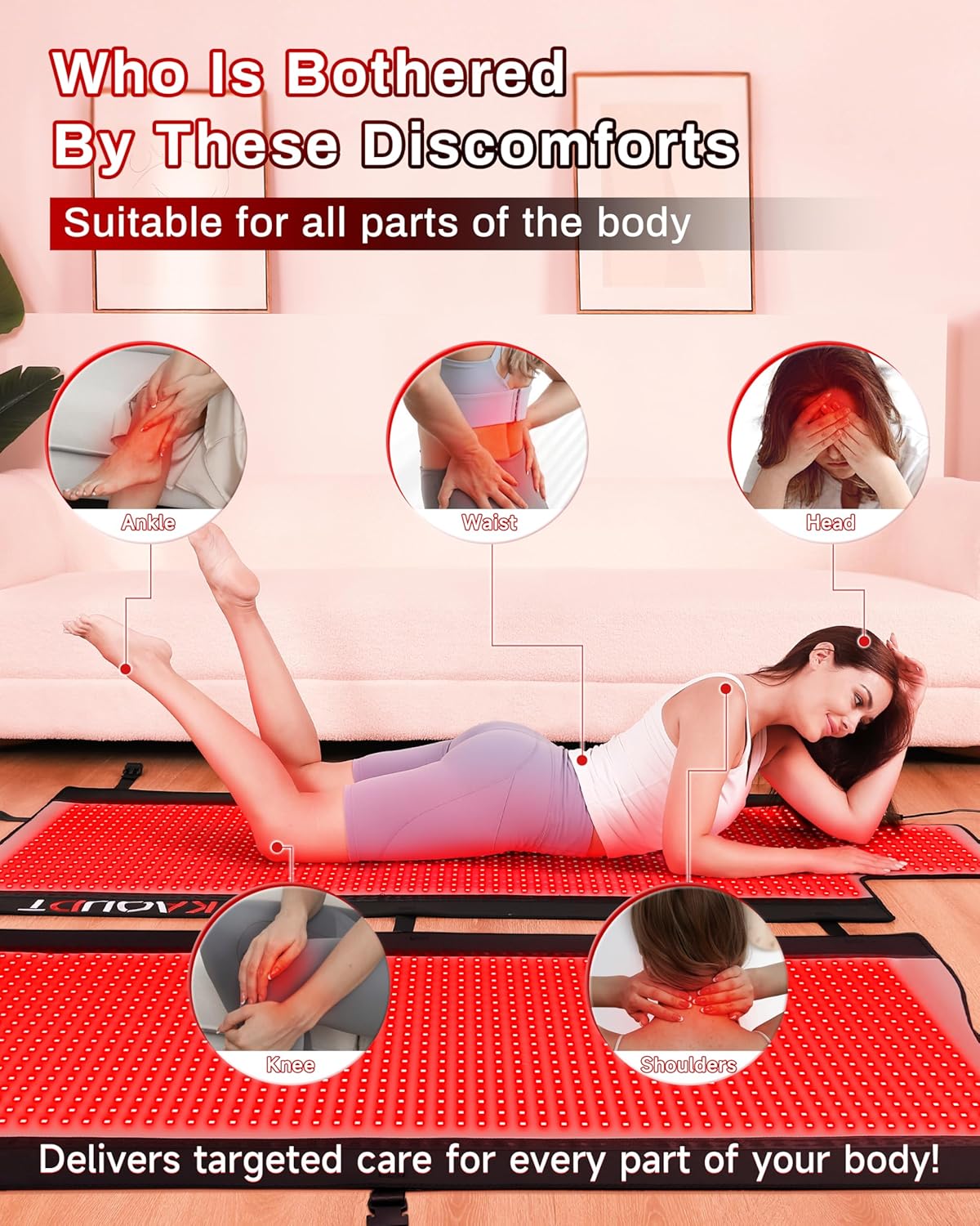 2025 Red Light Therapy Mat, Medical-Grade TPU, 2570 LEDs, 73