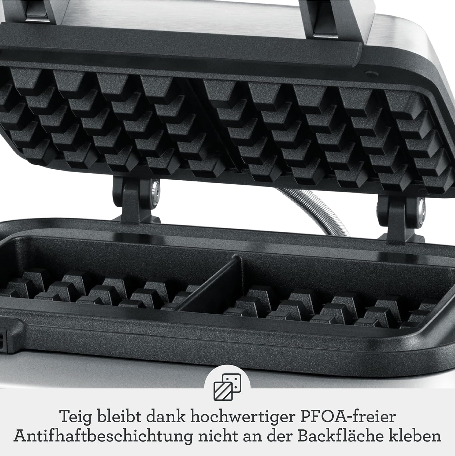 Sage - The Smart Waffle Pro - Waffeleisen - 4 Teigeinstellungen inkl. Belgische Waffeln, Klassische Waffeln - 12 Bräunungseinstellungen, 1000W Leistung, Einfach zu Reinigen - Gebürsteter Edelstahl