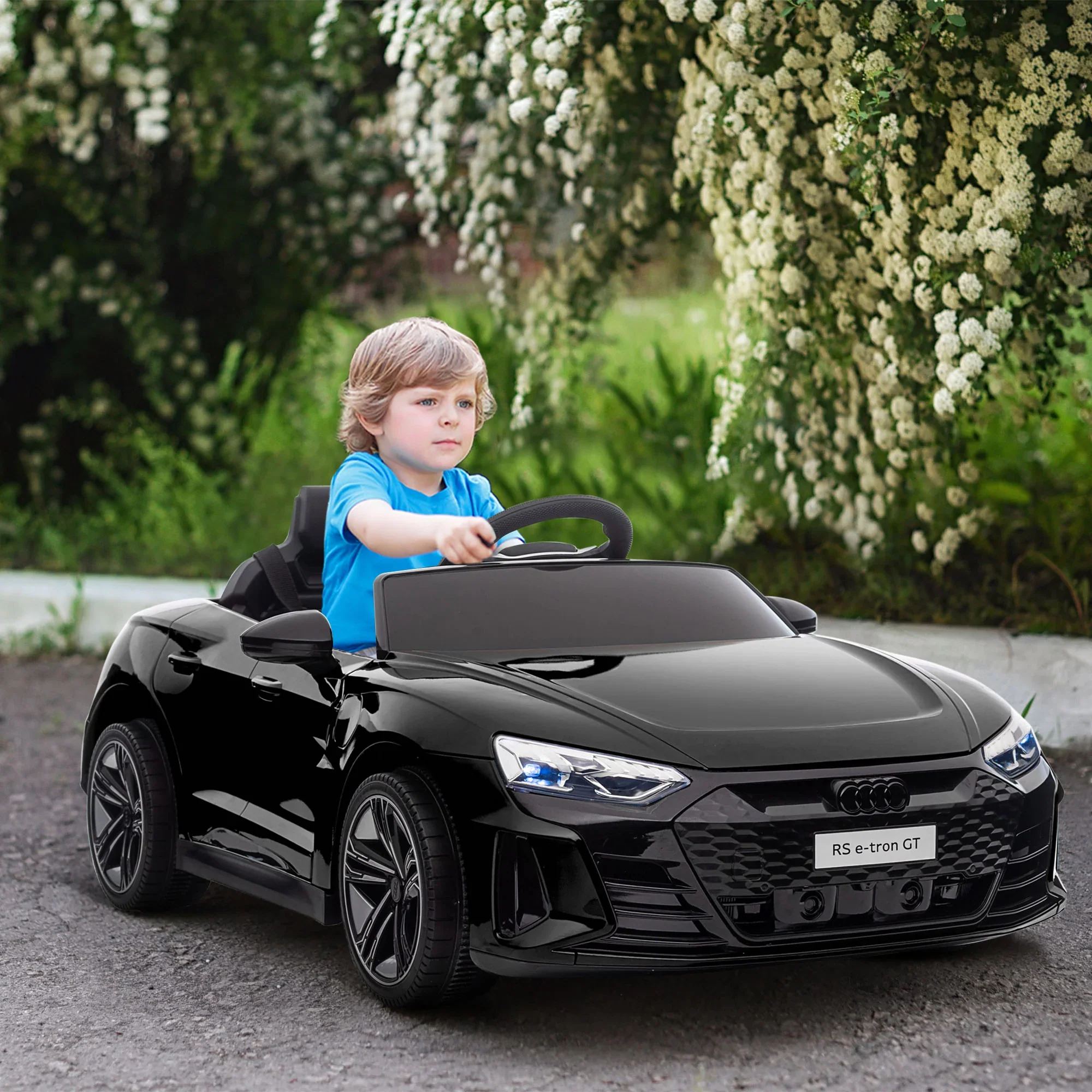 HOMCOM Kinder elektrische auto met afstandsbediening en muziekfunctie