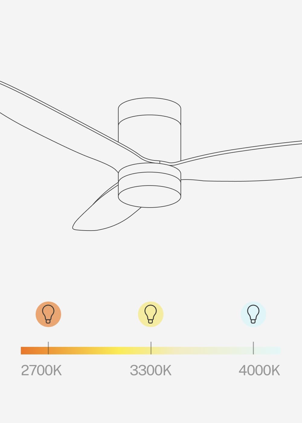 CREATE / WIND LITE/Ventilateur de plafond avec lumière en bois clair avec Wifi et télécommande / 40W, Silencieux, Ø132 cm, 6 vitesses, programmable, fonction été-hiver, lumière LED 3 températures