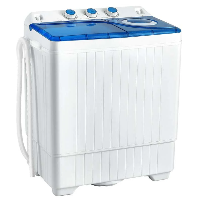 26 Lbs 2 In 1 Portable Washing Machine With Drain Pump Twin Tub Top Load Washer Dryer Combo For Rv Dorm