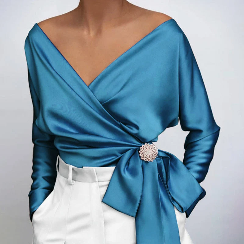 Davina - glatter, gl?nzender Stoffnbluse