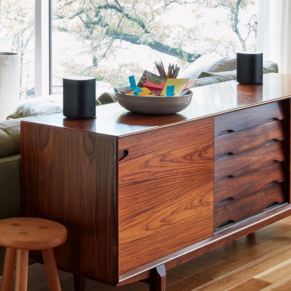 Sonos One Smart Speaker, schwarz – Intelligenter WLAN Lautsprecher mit Alexa Sprachsteuerung, Google Assistant & AirPlay – Multiroom Speaker für unbegrenztes Musikstreaming