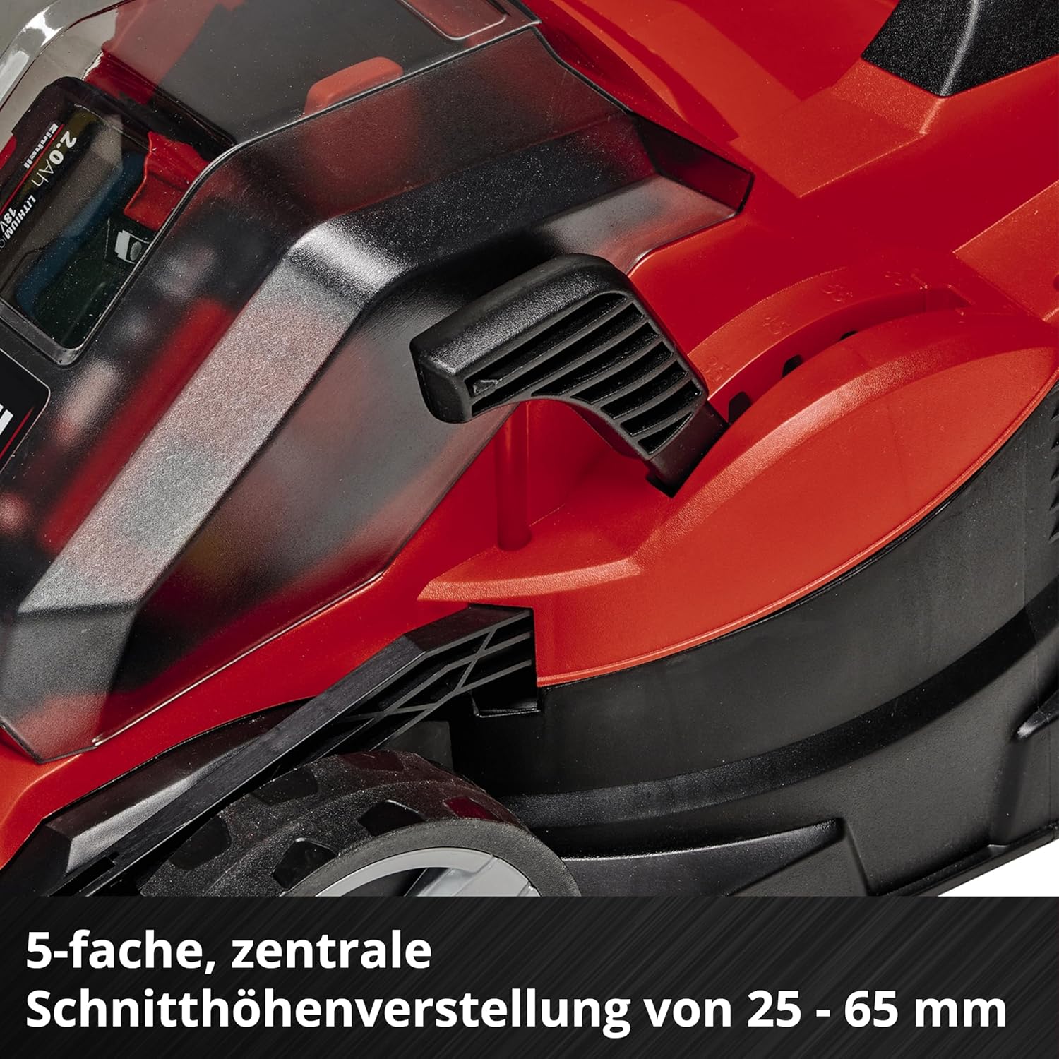 Einhell Akku-Rasenmäher GE-cm 36/33 Li Kit Power X-Change (36 V, 33cm Schnittbreite, bis 250 m2, 30L Fangkorb, 25-65 mm Schnitthöhe, inkl. 2X 2,5 Ah Akkus + 2X Ladegeräte)