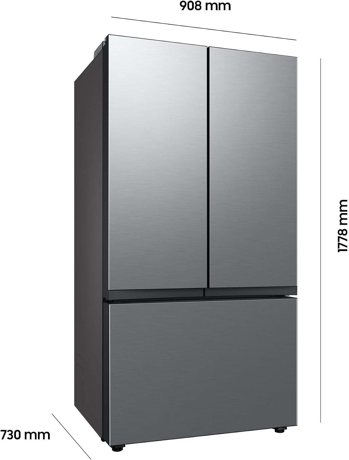 Samsung RF24BB620ES9EF French-Door-Kühlschrank mit Gefrierfach, 177,8 cm, 674 l, SmartThings AI Energy Mode, Autofill Water Pitcher, Dual Ice Maker, Edelstahl Look
