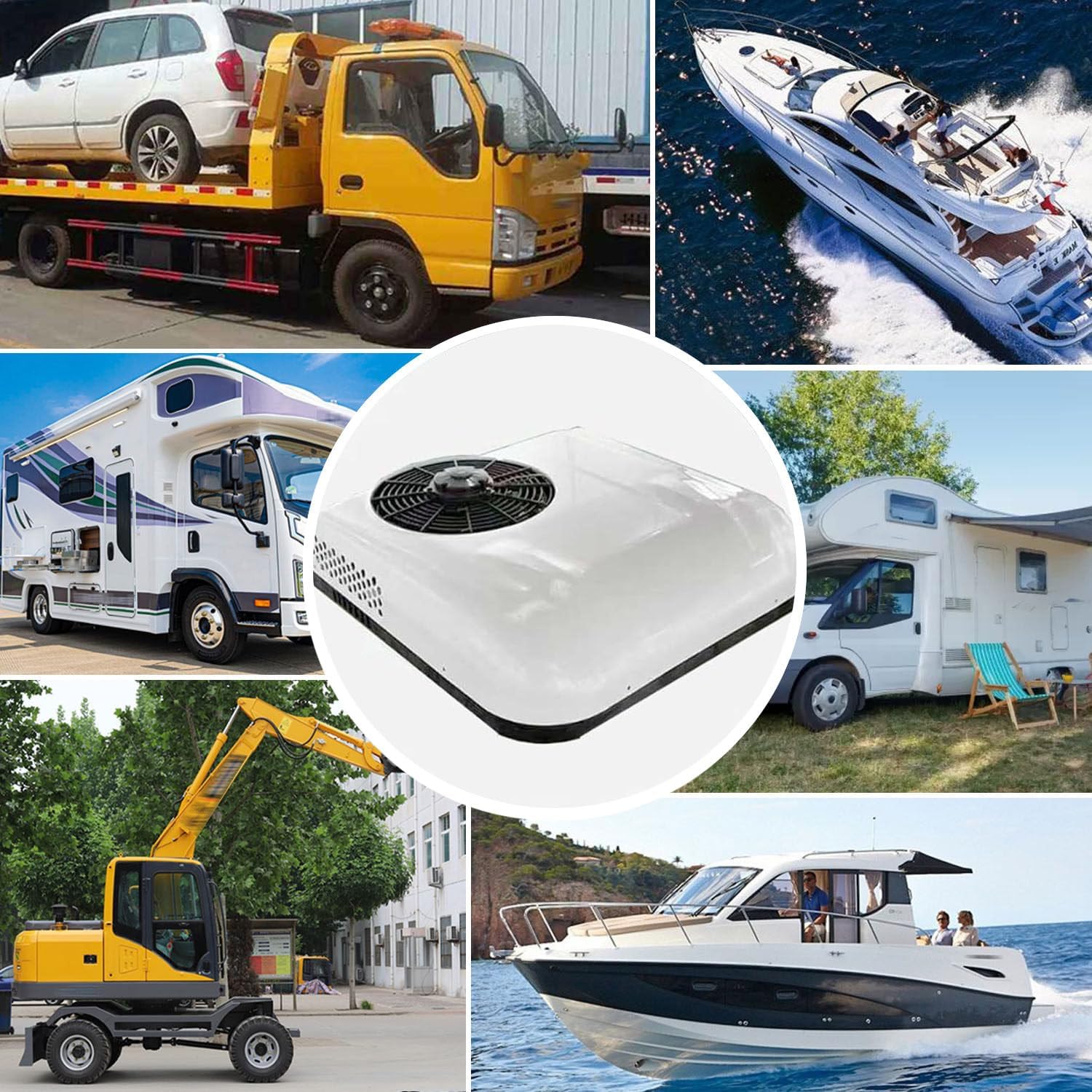 Dc 12 V/24 V Wohnmobil-Dachklimaanlage, Leise Klimaanlage Wohnwagen, Parkklimaanlage, 2200W Kühlfunktion, Klimaanlage Für LKW, Wohnmobil, Bagger, Camper 24V