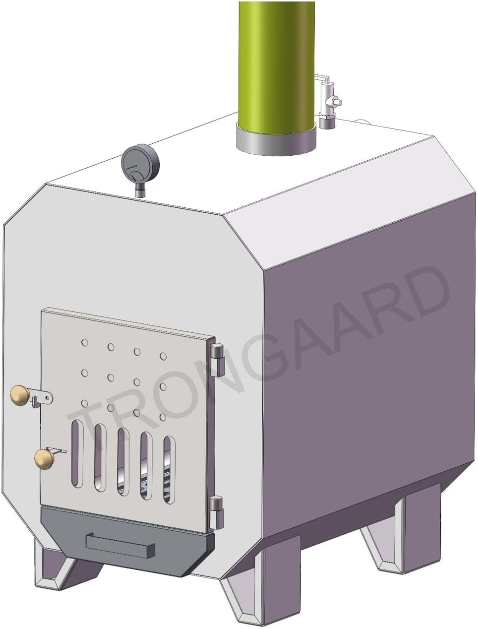 TRONGAARD Poolofen/Poolheizung/Ofen für Badetonnen/Badefässer 80KW - mit Holz befeuert