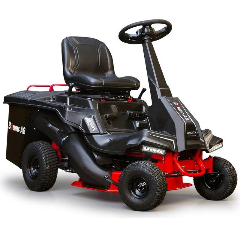 BAUMR-AG 24��� Ride On Lawn Mower, Lithium Electric Start System, 6HP 224cc, 5 Cut Heights, Catcher and Mulch Kit