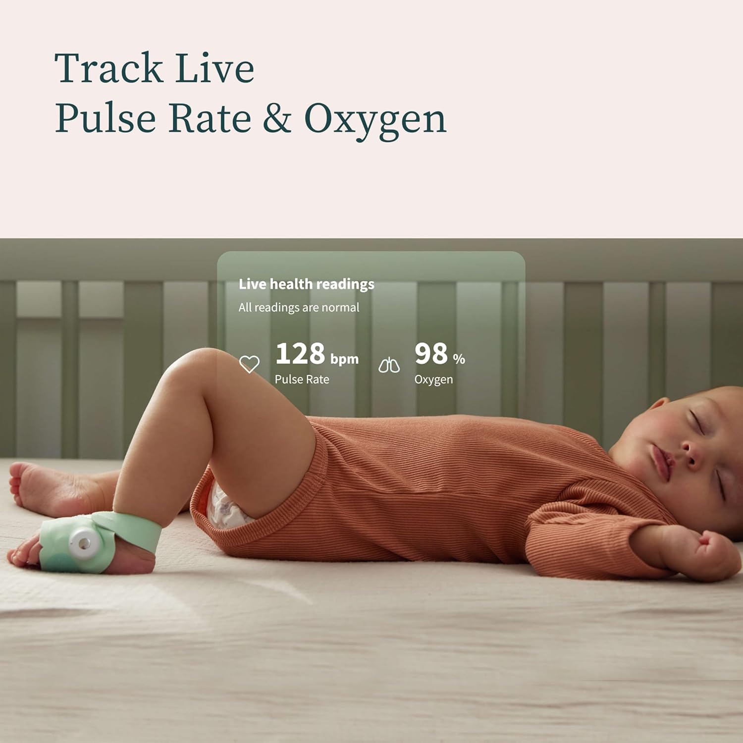 Owlet Dream Sock – Pulsoximeter, Liveübertragung von Herzfrequenz, Sauerstoffsättigung & Schlafverhalten bei Säuglingen & Babys