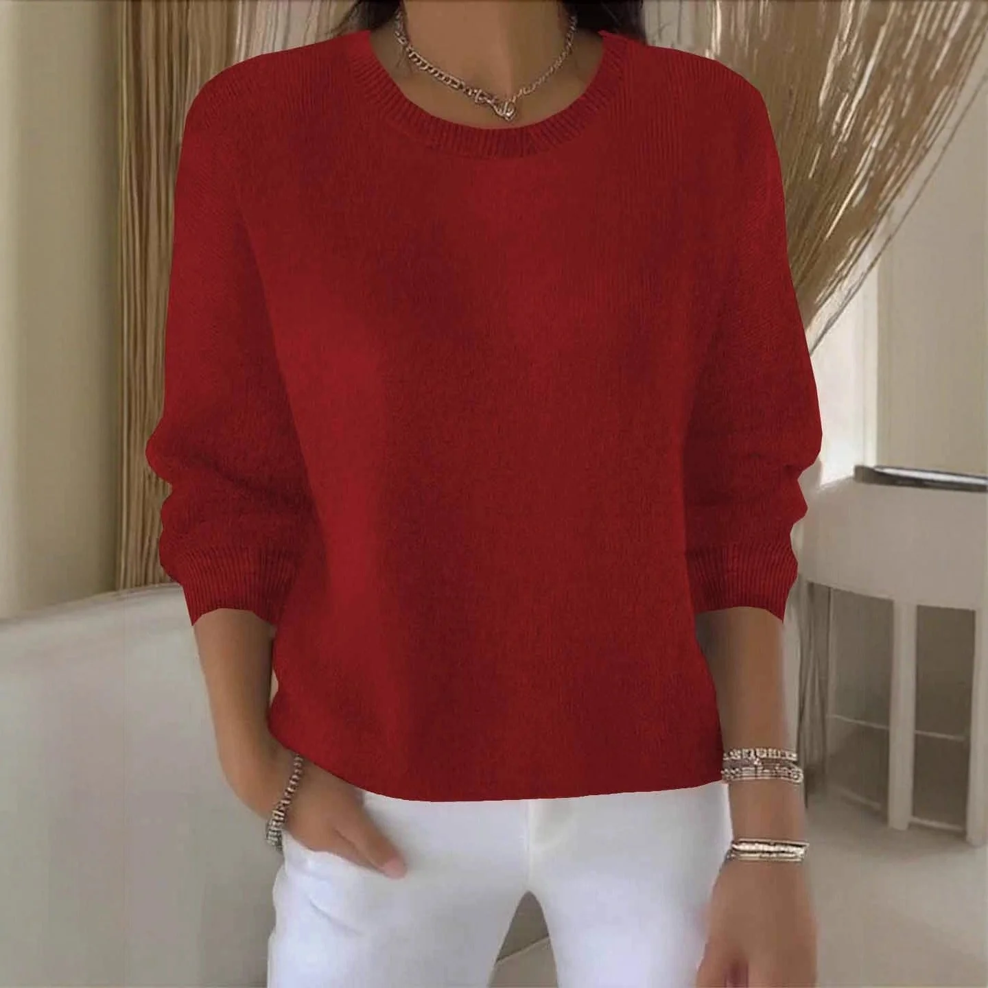 Eleganter und bequemer Damen-Strickpullover f��r den Alltag