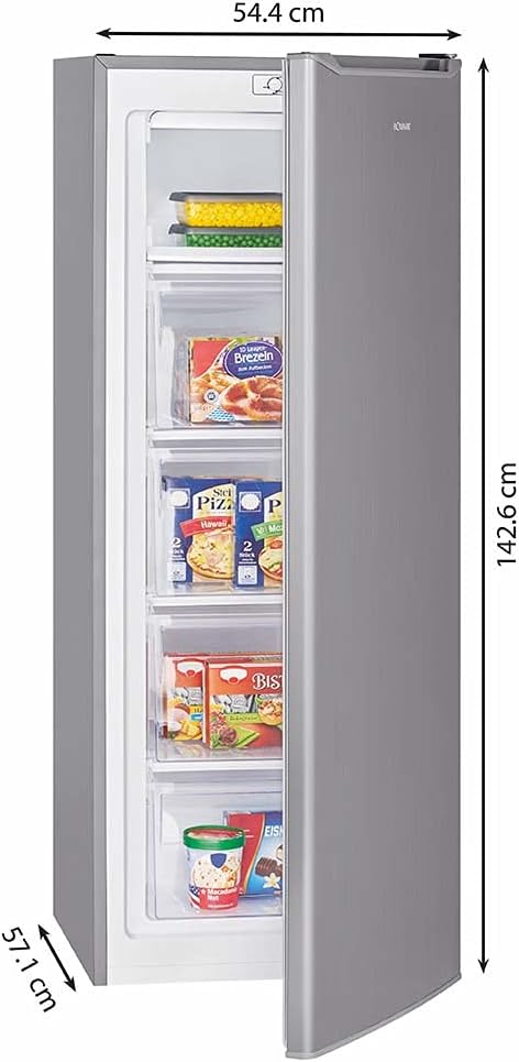 Bomann Gefrierschrank | Tiefkühlschrank | Freezer | Nutzinhalt 168 Liter | wechselbarer Türanschlag | 4 Sterne Gefrierraum | GS 7340 inox