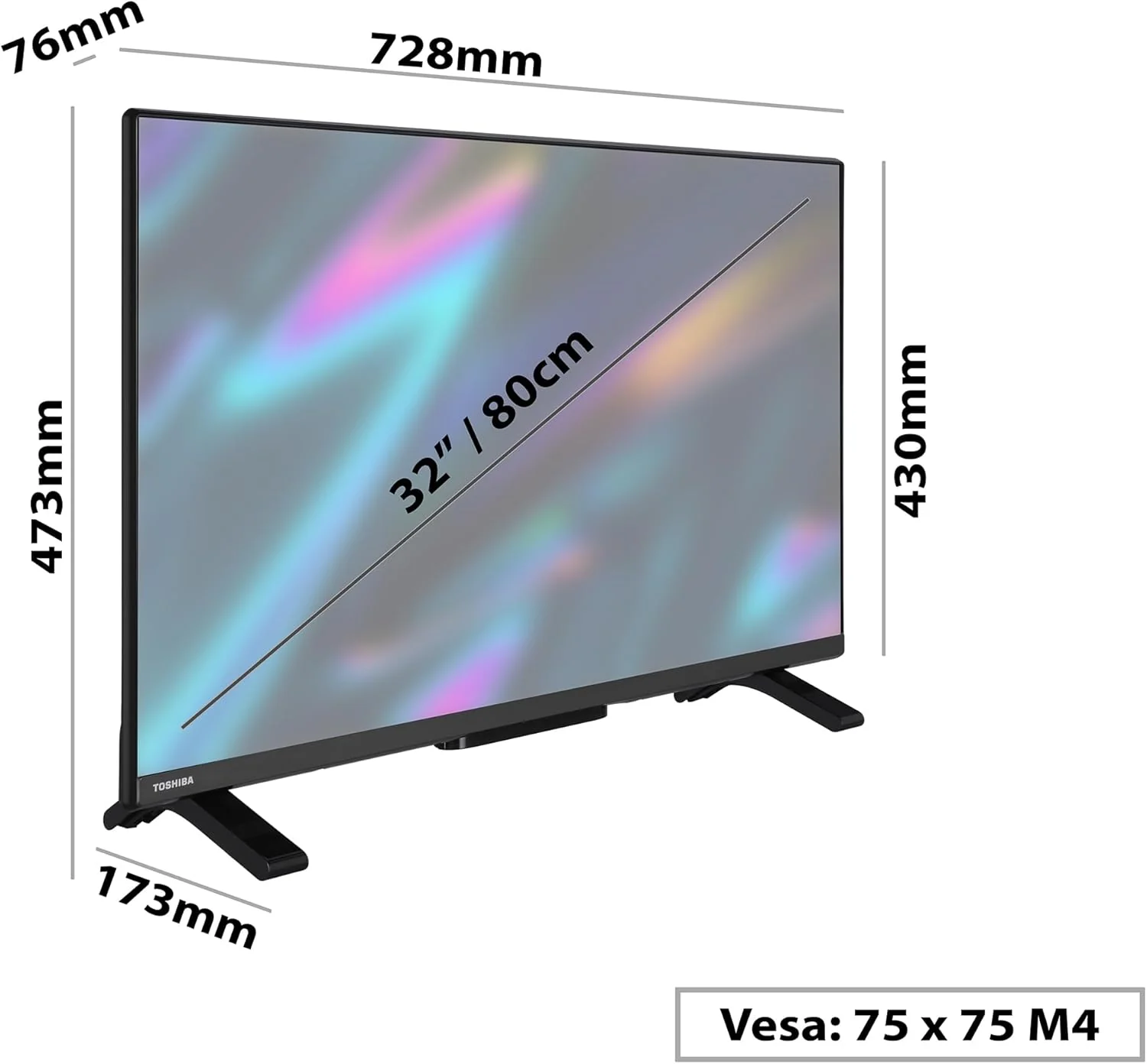 TOSHIBA 32WV2E63DG Smart TV de 32