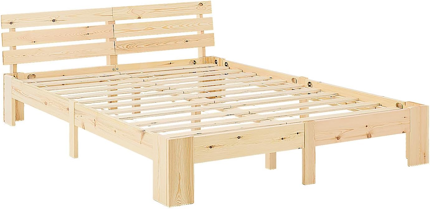 Homestyle4u Bett 180x200 mit Lattenrost Holzbett Massivholz Kiefer Doppelbett Schlafzimmer