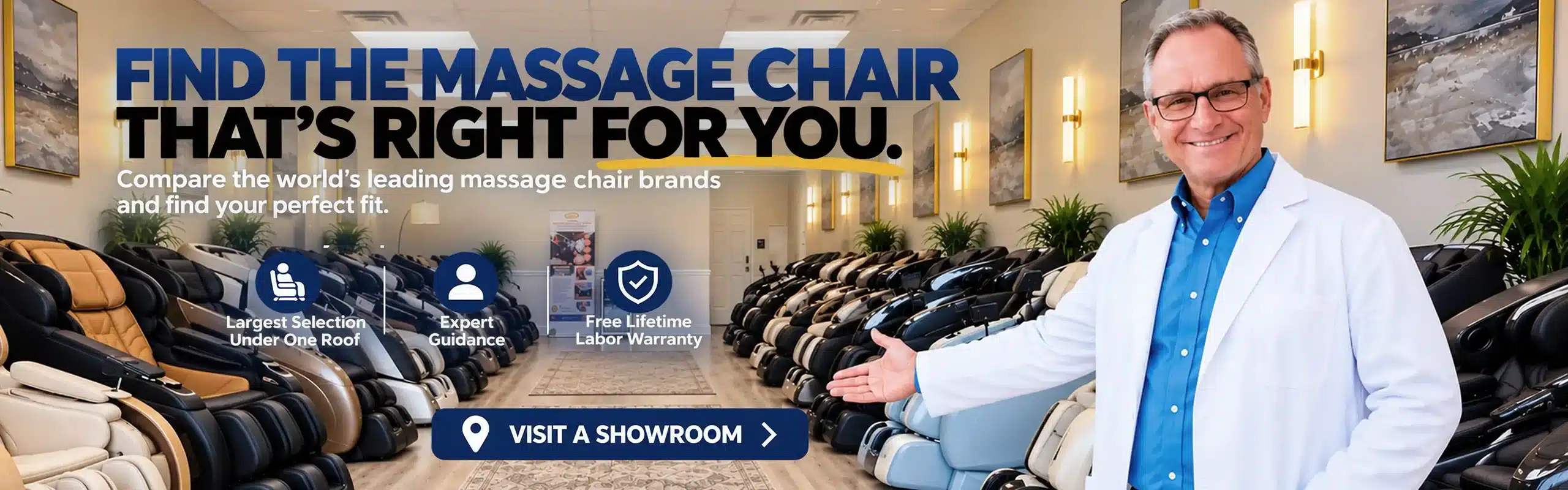 Find the massage chair that’s right for you. Compare the world’s leading massage chair brands and find your perfect fit. Largest selection under one roof, expert guidance, free lifetime labor warranty. Visit a showroom.