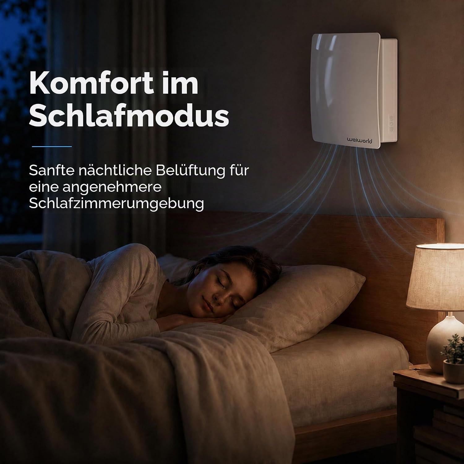 VT501 Dezentrale Wohnraumlüftung mit Wärmerückgewinnung, 150 mm Wandlüfter mit Keramik-Wärmetauscher, WLAN & Fernbedienung, EC-Motor, Zuluft/Abluft, für Schlafzimmer, Keller, Garage
