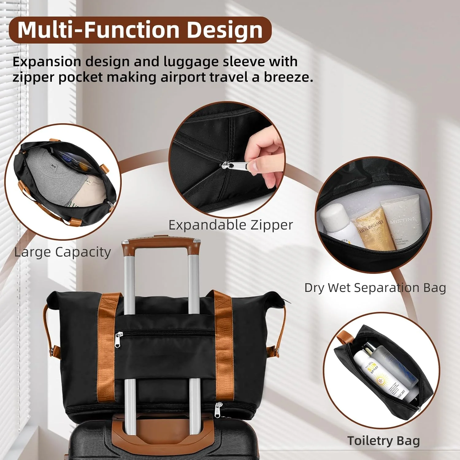 6-piece luggage set, expandable hardshell suitcase set with spinner wheels, lightweight rolling luggage set