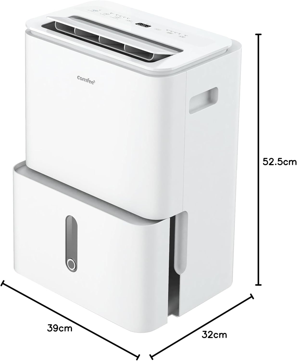 Comfee Luftentfeuchter, 30L/24h, Raumgröße ca. 180m³(80m²), Intelligenter Entfeuchtermodus, 24H Timer, Wassertank 3L, MDDP-30DEN7