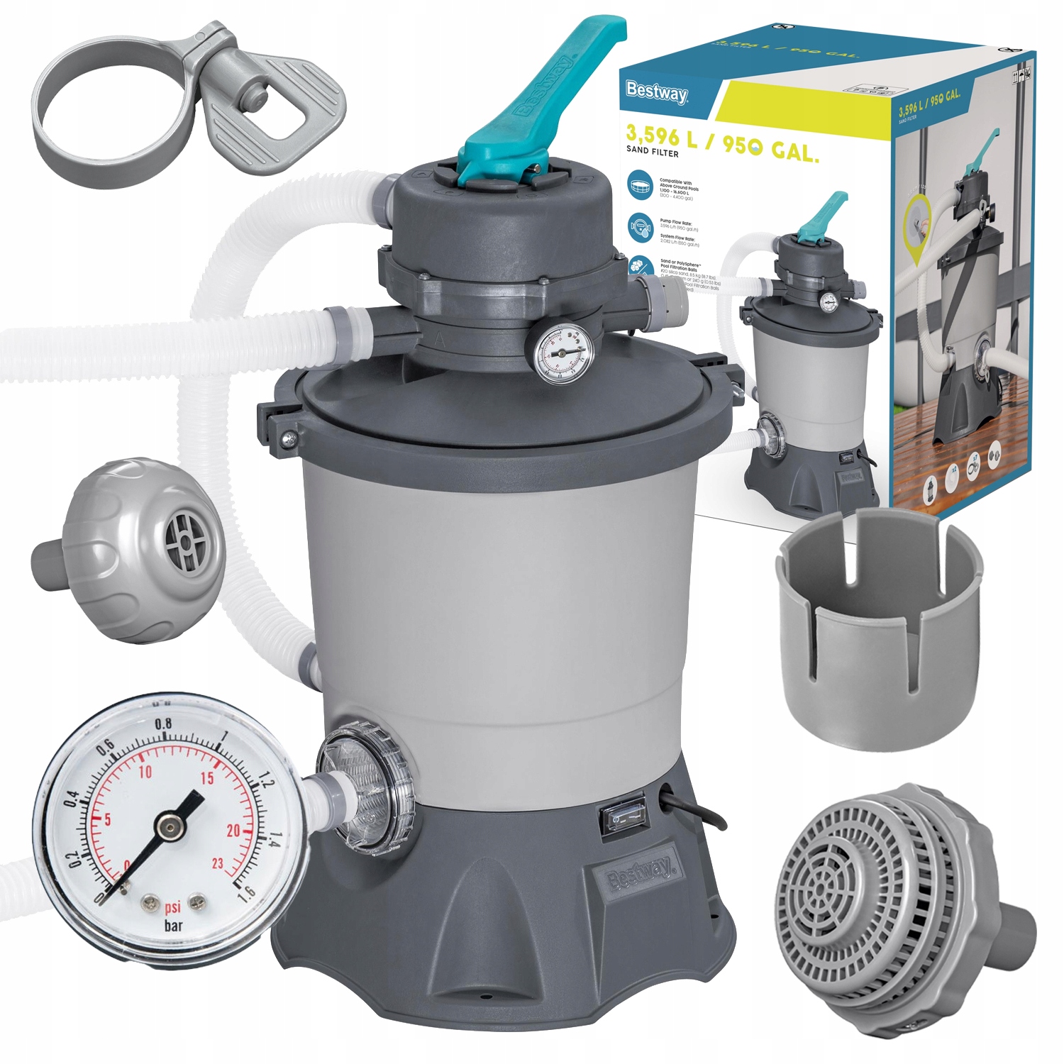 POMPA PIASKOWA Filtrująca Basenowa 3596 L/h FILTR DO BASENU BESTWAY 58515