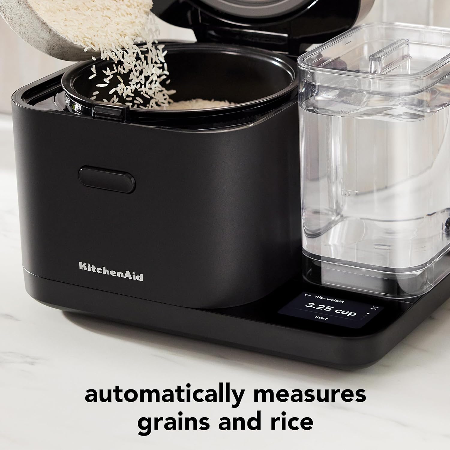 KitchenAid Getreide- und Reiskocher für 8 Tassen mit integrierter Waage und verzögerter Kochfunktion, KGC3155BM