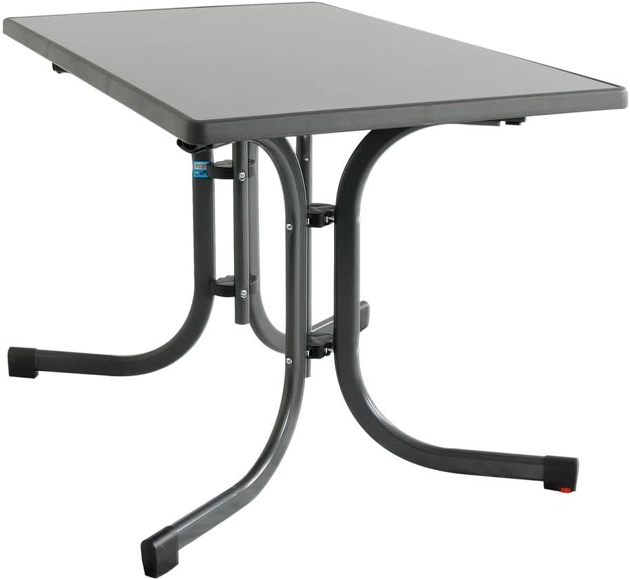 MFG Boulevard-Klapptisch 110x70 cm | Gartentisch | Wetterfest | Platzsparend klappbar | mit Niveauausgleich | anthrazit/Schiefer
